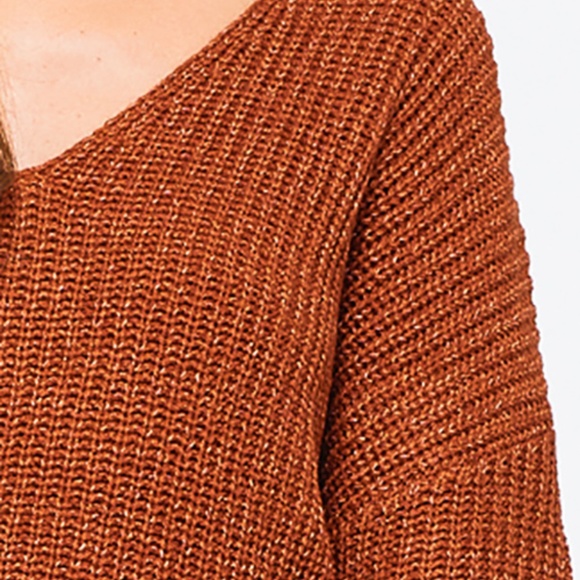 RESTOCKED!  NWT Twisted Knotted Back Boho Sweater - Picture 7 of 8